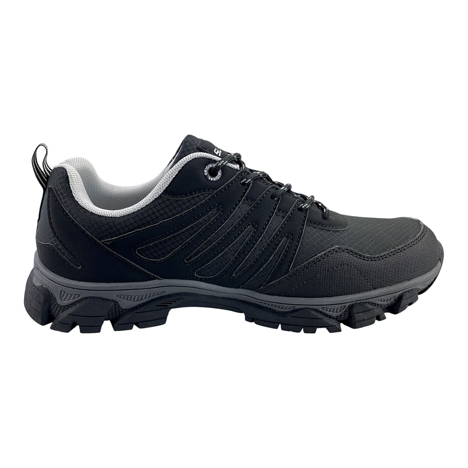 Herren Sneaker Trekkingschuh Outdoor Wanderschuh Sportschuhe Freizeit Schnürer Schwarz Weiß 46