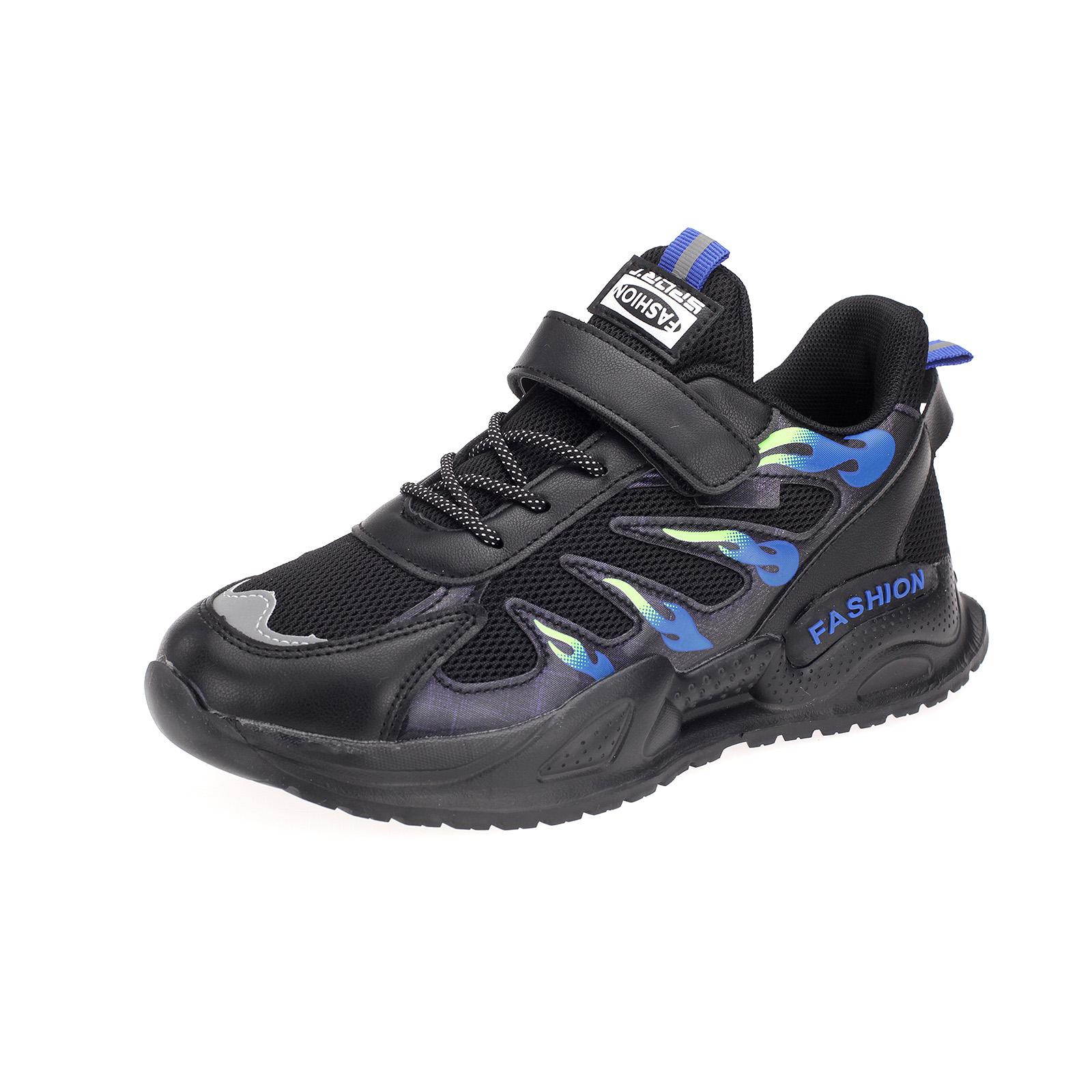 Kinderschuhe Sneaker mit Klettverschluss Sportschuhe 4060 Schwarz Grün