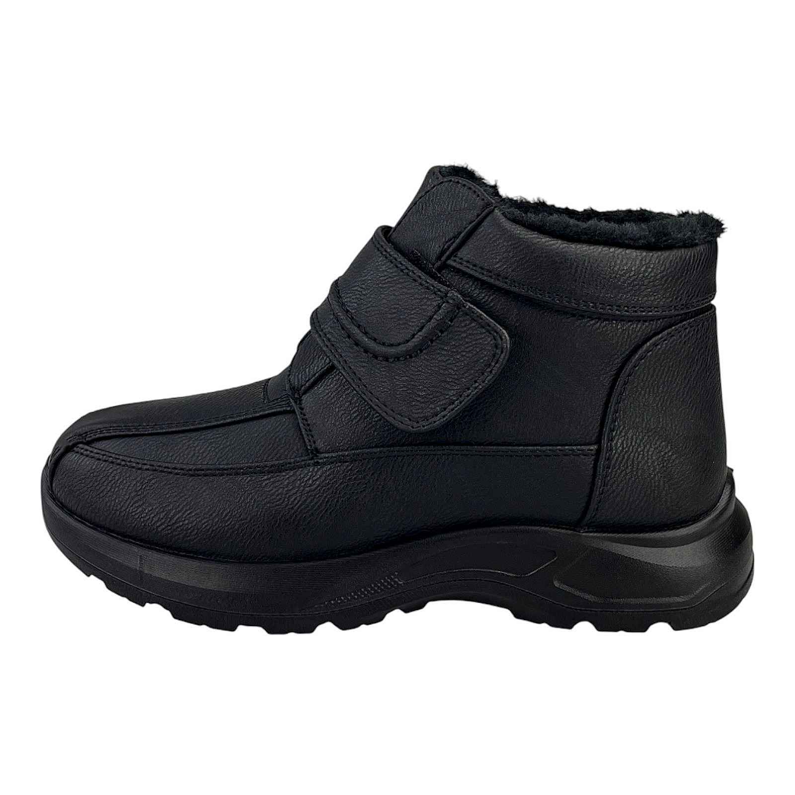  Herren Stiefel Klettverschluss Winterschuhe Gefüttert Boots Stiefeletten 3272 Schwarz 41
