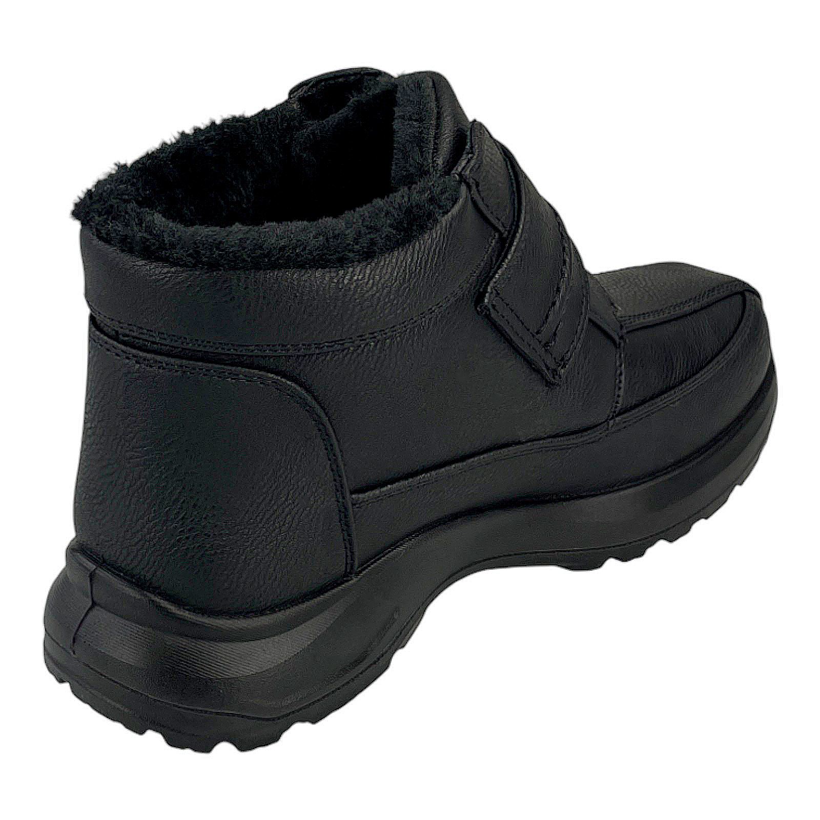  Herren Stiefel Klettverschluss Winterschuhe Gefüttert Boots Stiefeletten 3272 Schwarz 41