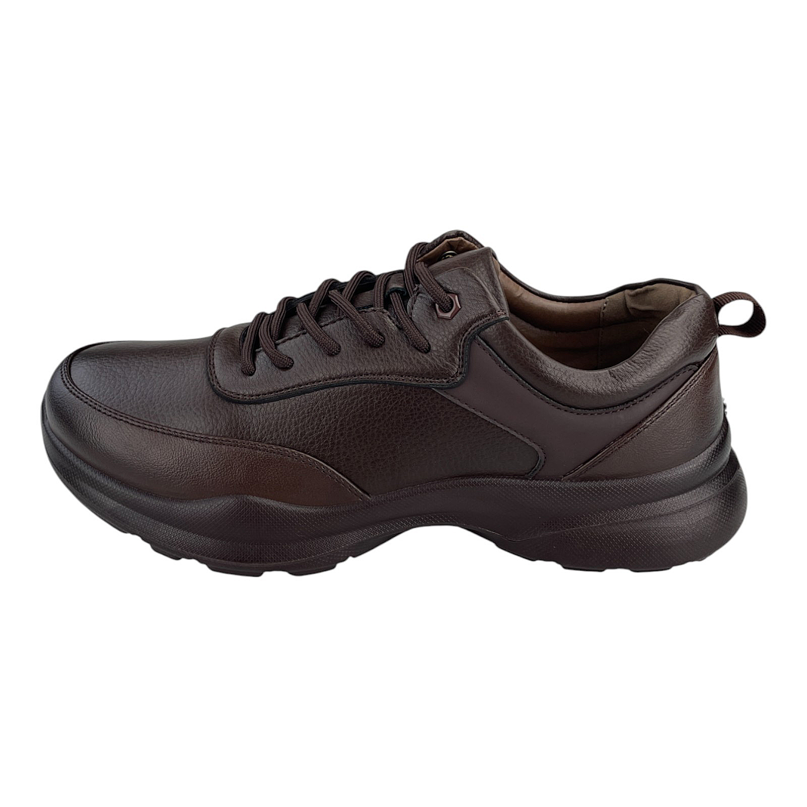 Herren Schnürer Halbschuhe Leder-Optik Freizeitschuhe Kunstleder 1383 Braun 45