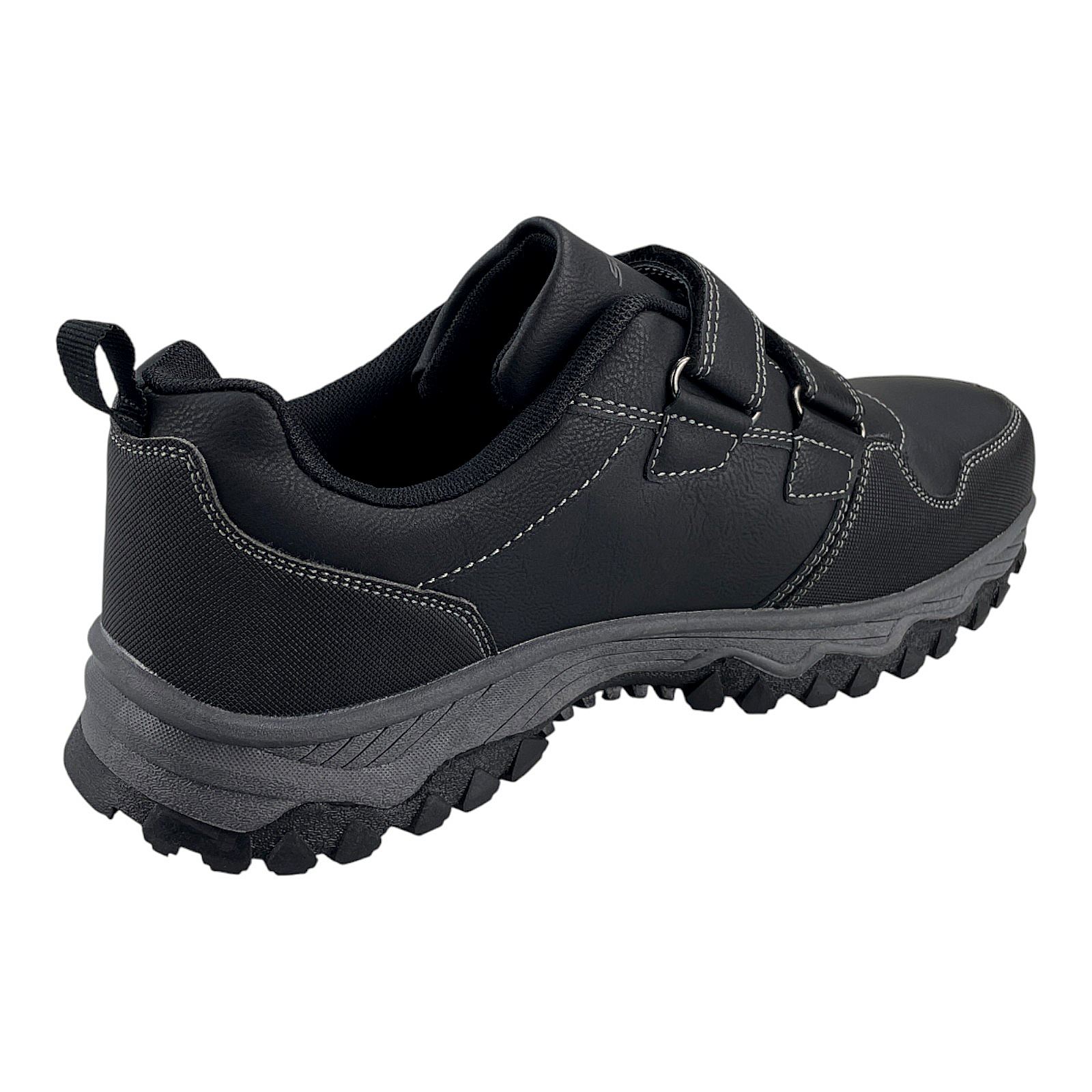Herren Halbschuhe Trekkingschuhe Outdoor Klettverschluss Schuhe Profilsohle 8673 Schwarz 46
