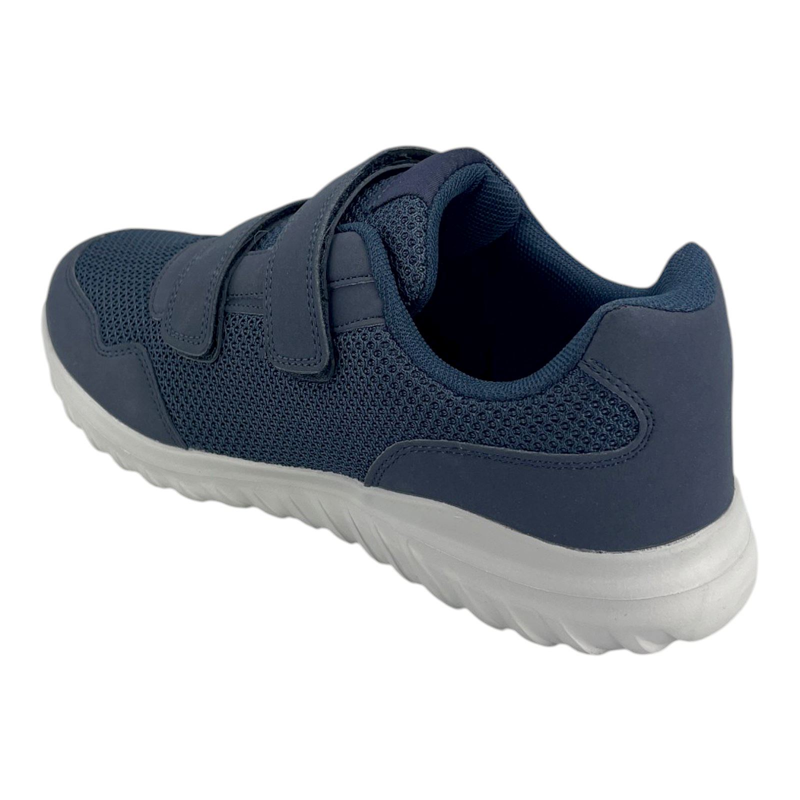 Herren Sneaker Klettverschluss Textil Sportschuhe Freizeit Leicht Turnschuhe NEU Blau 42