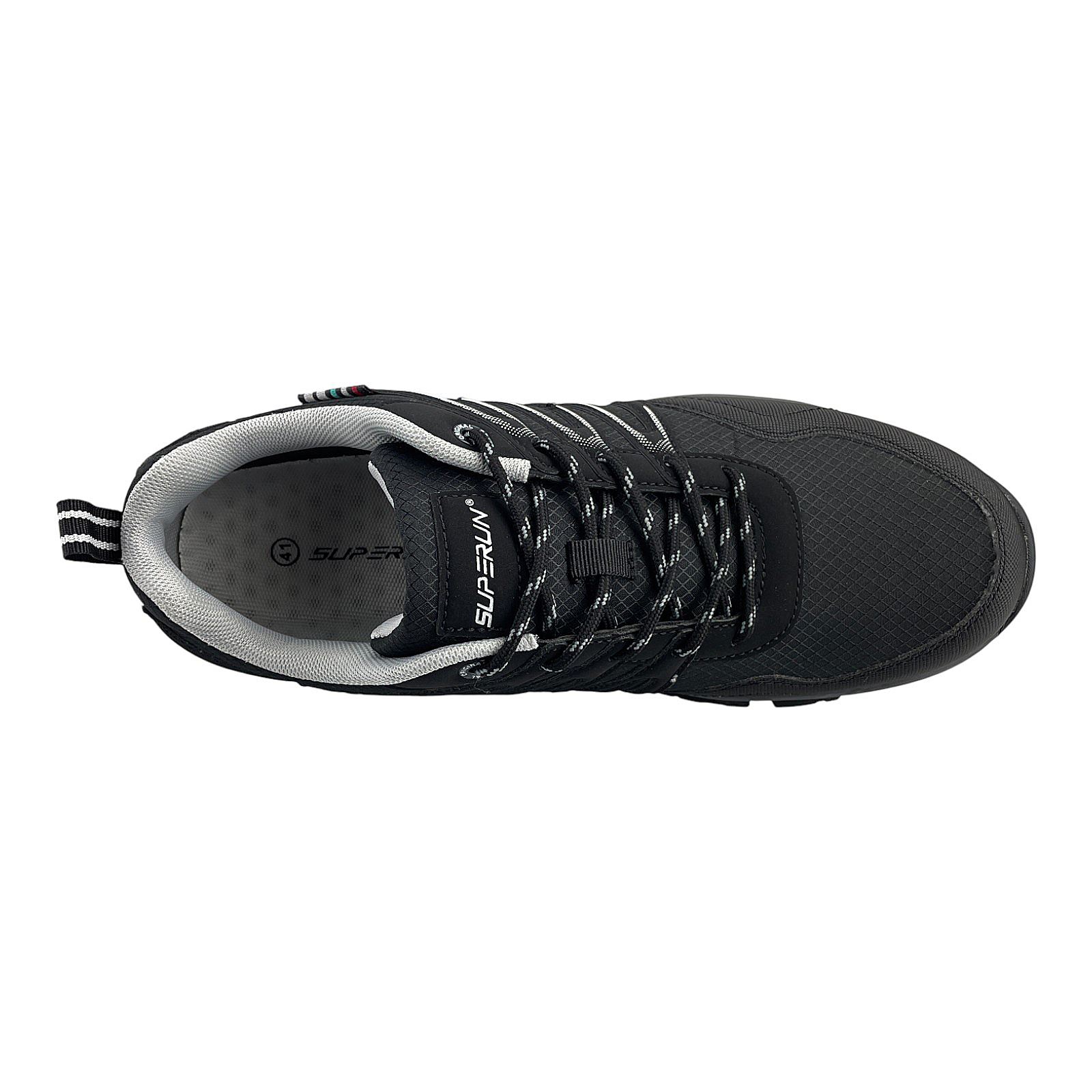 Herren Sneaker Trekkingschuh Outdoor Wanderschuh Sportschuhe Freizeit Schnürer Schwarz Weiß 46