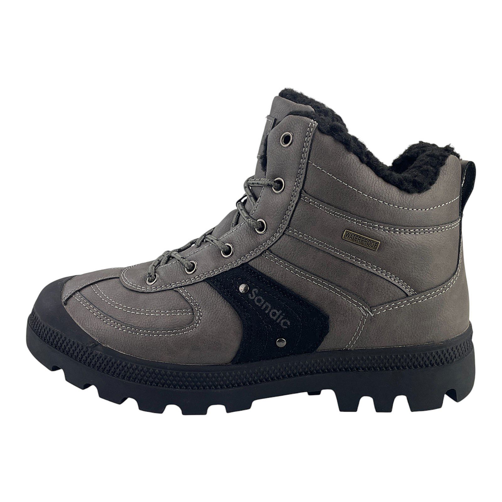 Herren Stiefel Wanderschuhe Wasserfest Warmfutter Outdoor Boots Trekkingschuhe  Dunkelgrau 41