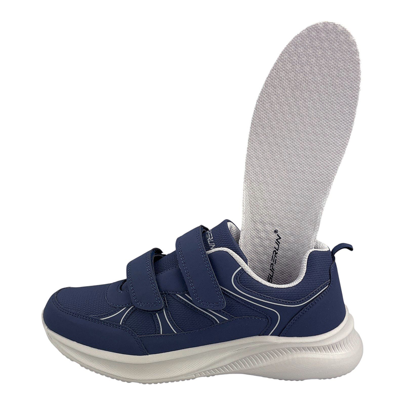 Herren Sneaker Klettverschluss Sportschuhe Freizeitschuhe Leicht Turnschuhe Neu Blau 44