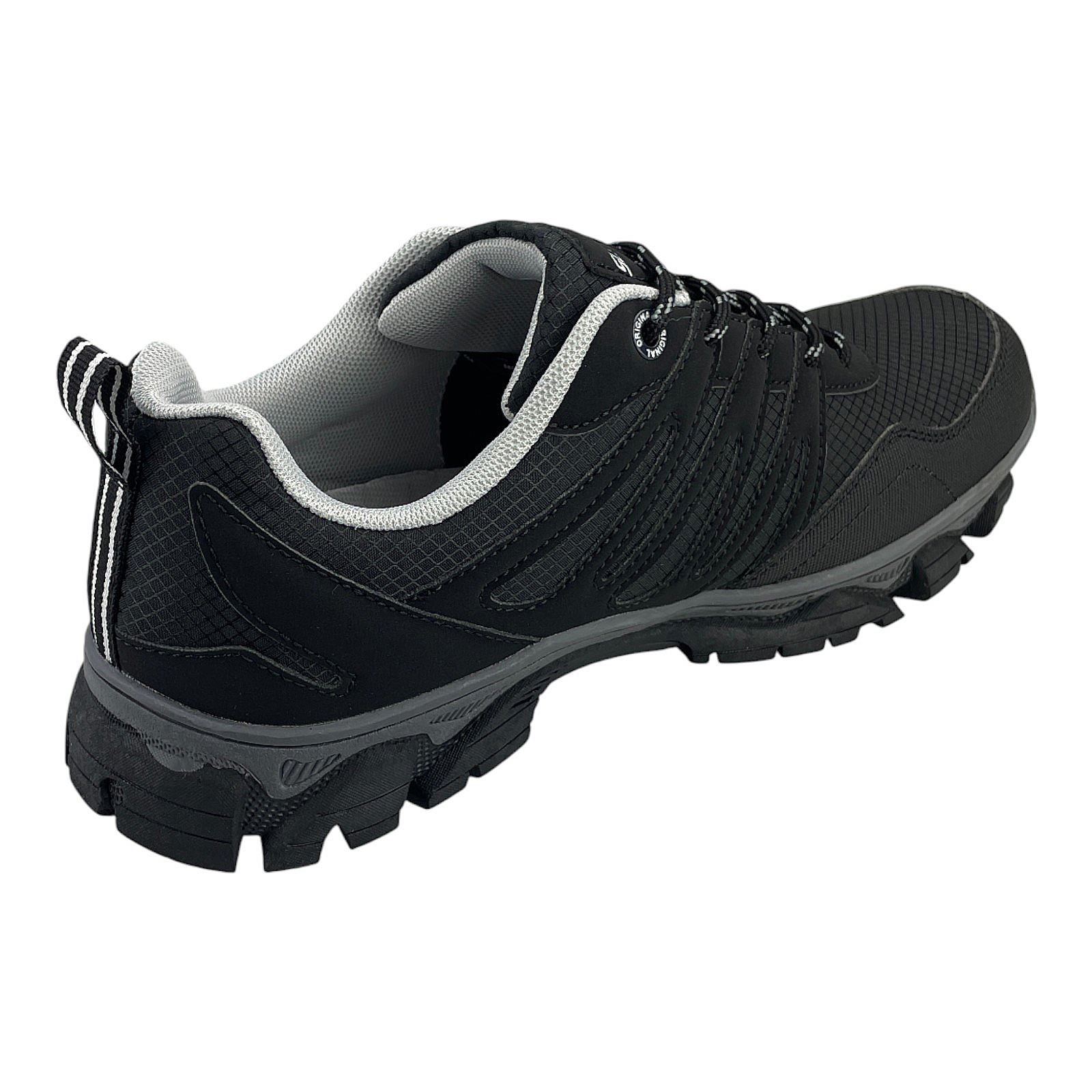Herren Sneaker Trekkingschuh Outdoor Wanderschuh Sportschuhe Freizeit Schnürer Schwarz Weiß 46
