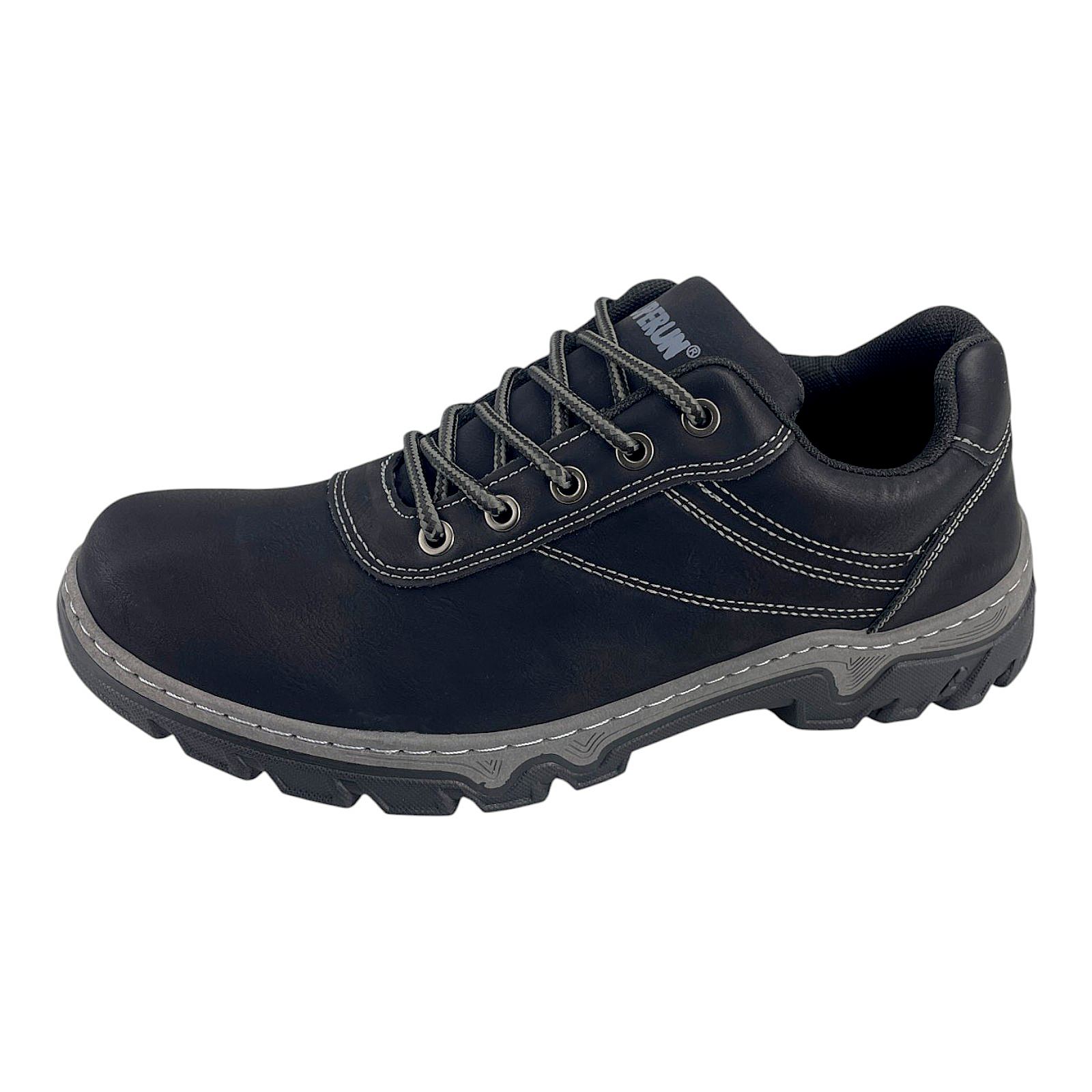Herren Halbschuhe Outdoor Trekkingschuhe Wander Sneaker Schuhe Profilsohle 3021 Schwarz 45