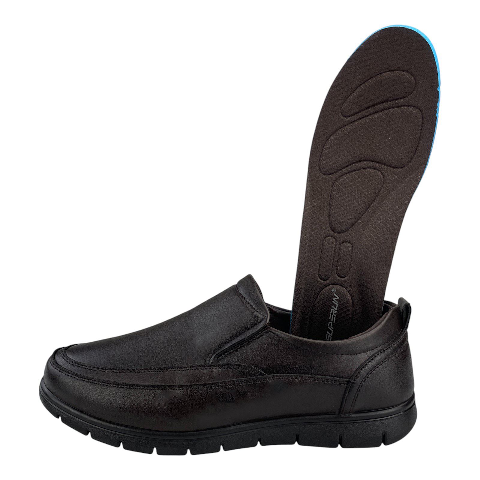 Herren Slipper Halbschuhe Schlupfschuhe Schuhe Business Abendschuhe 41-46 NEU Dunkelbraun 42