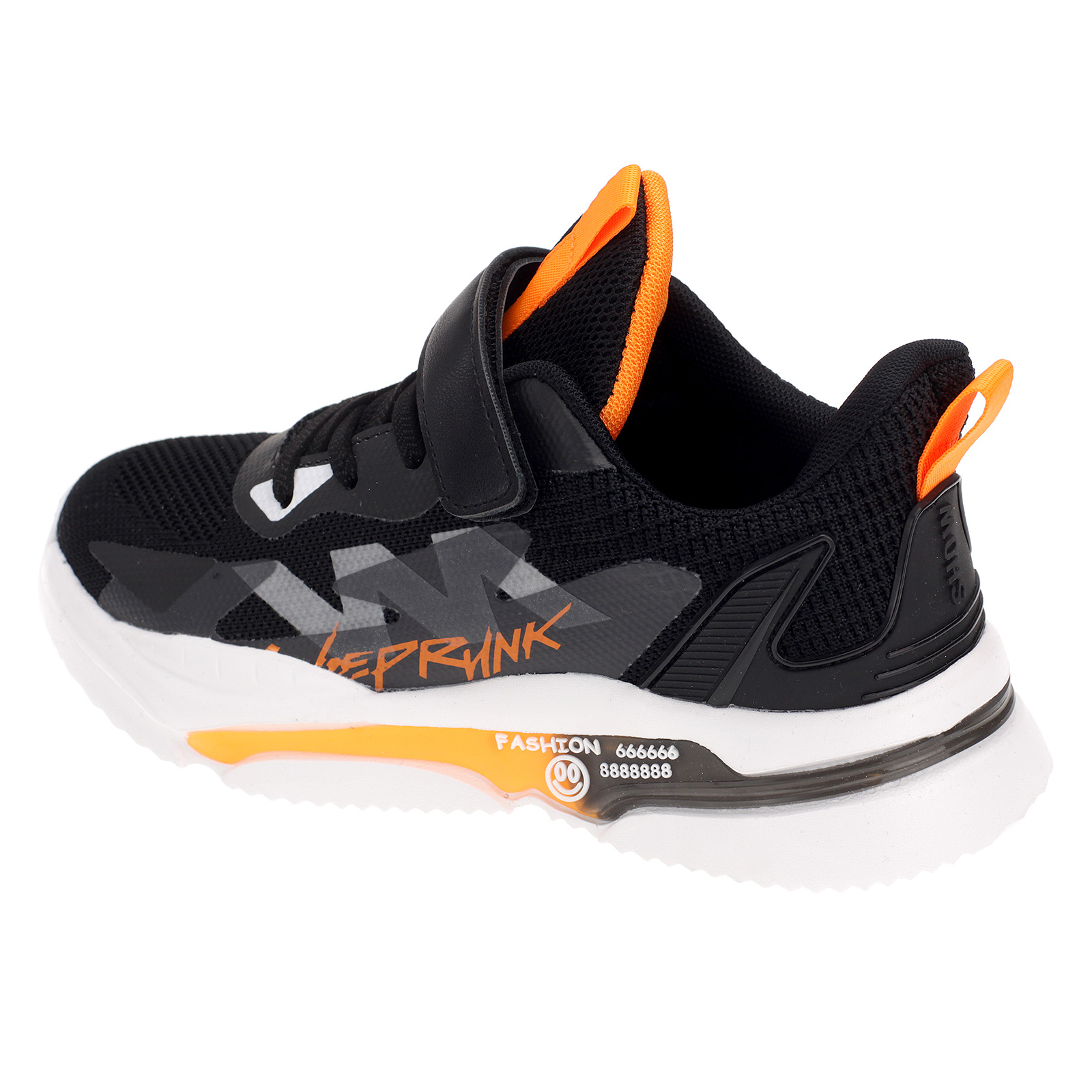 Kinder Sneaker mit Klettverschluss 4058 Schwarz Orange