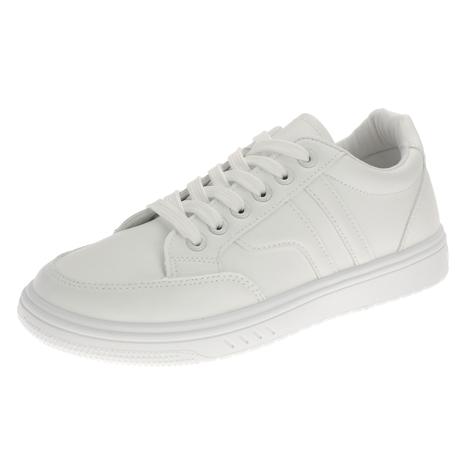 Damen Trendige Sneaker Low-Top Schnürer 3450 Weiß