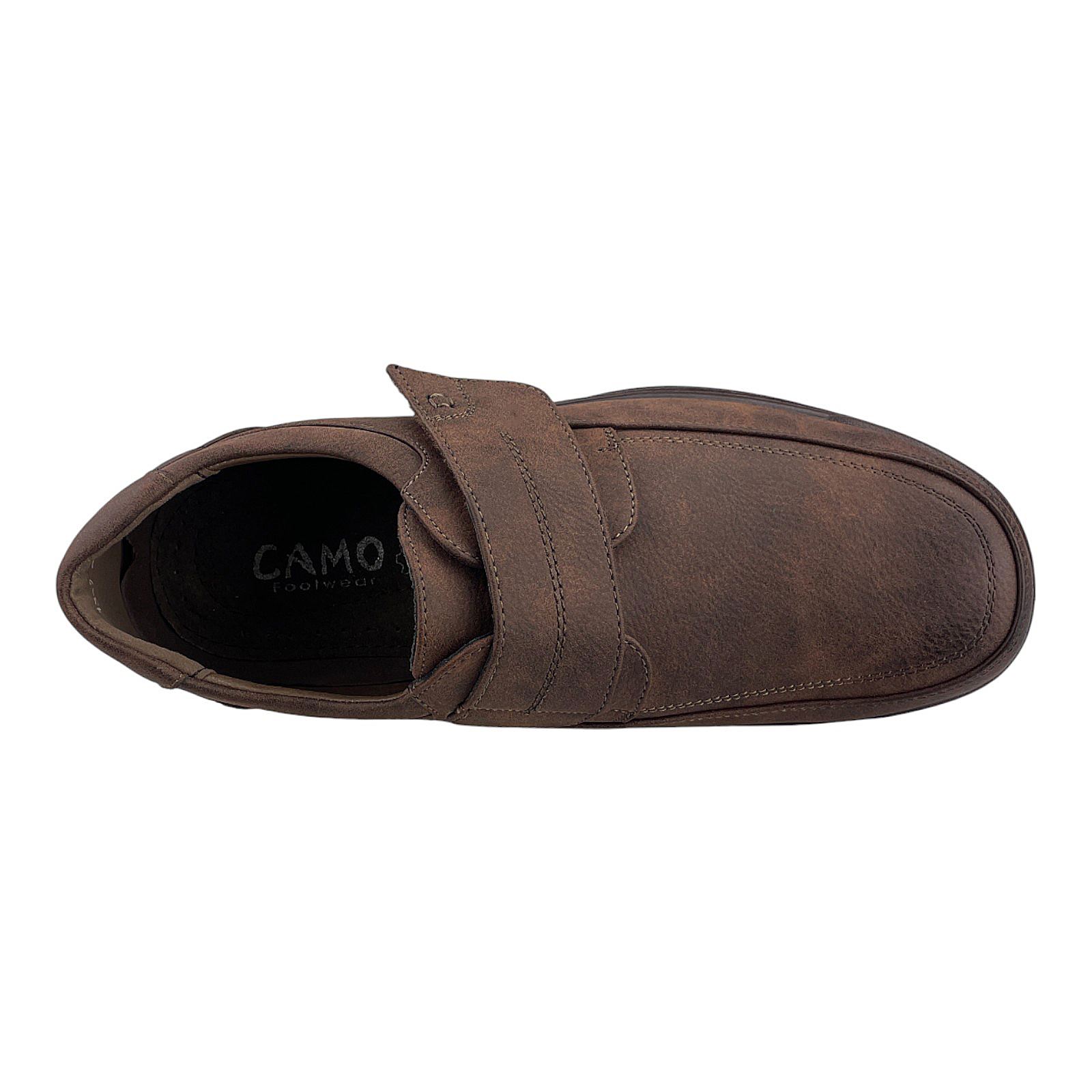 Herren Halbschuhe Klettverschluss Slipper Mokassins Schlupfschuhe Schuhe Neu Braun EUR 42