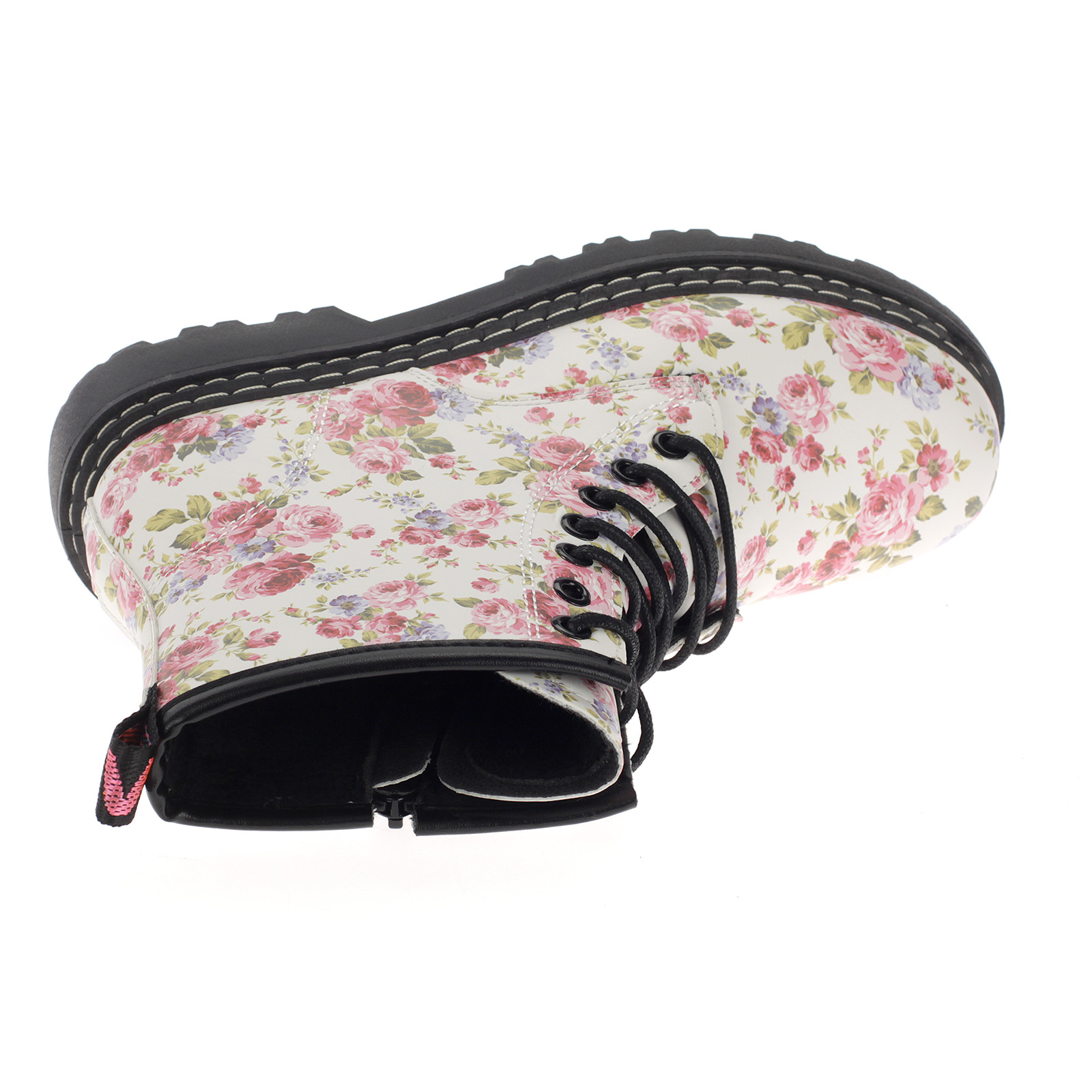 Damen Boots Stiefeletten Stiefel Gefütterte Schuhe Blumen Freizeit 20201 pink