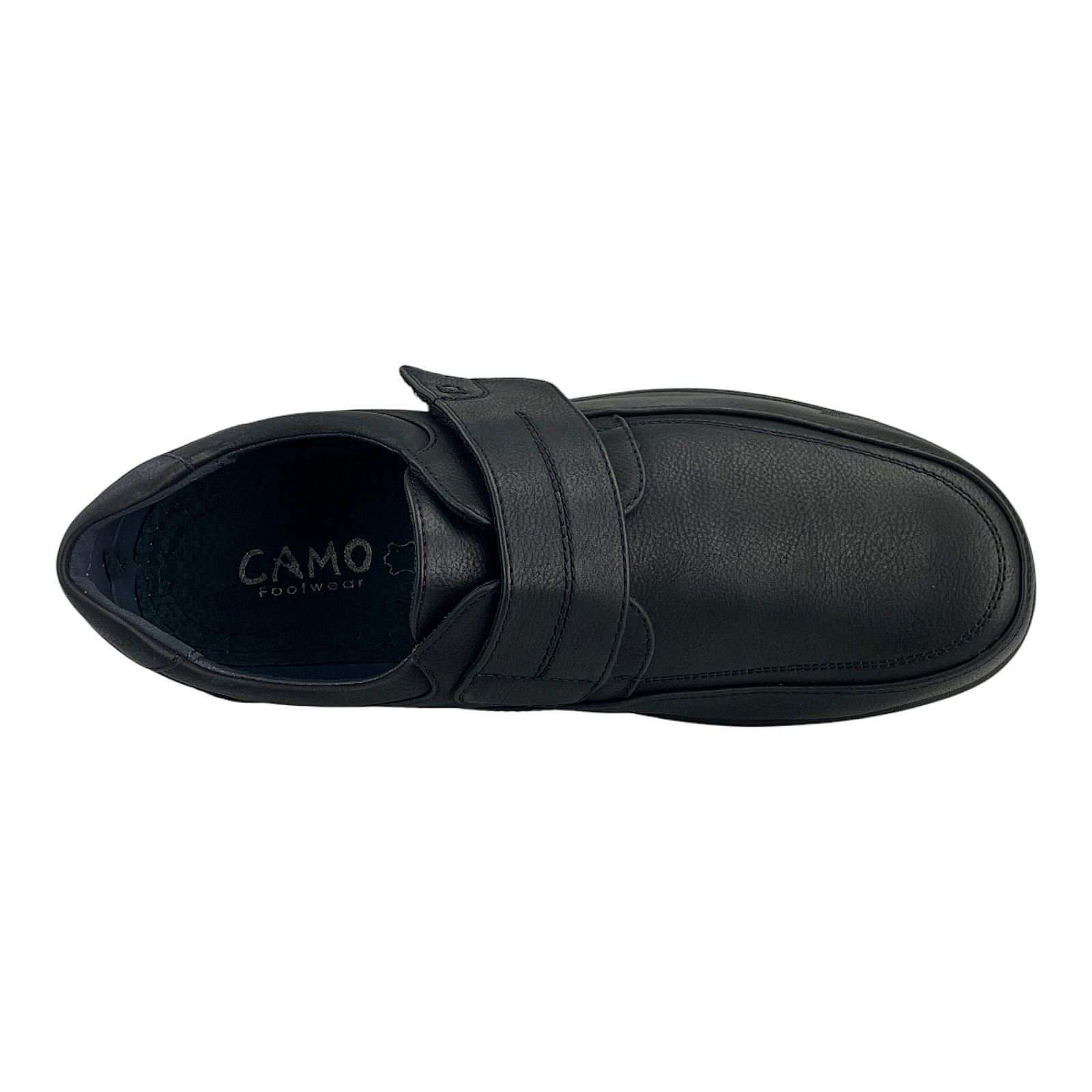 Herren Halbschuhe Klettverschluss Slipper Mokassins Schlupfschuhe Schuhe Neu Schwarz EUR 43