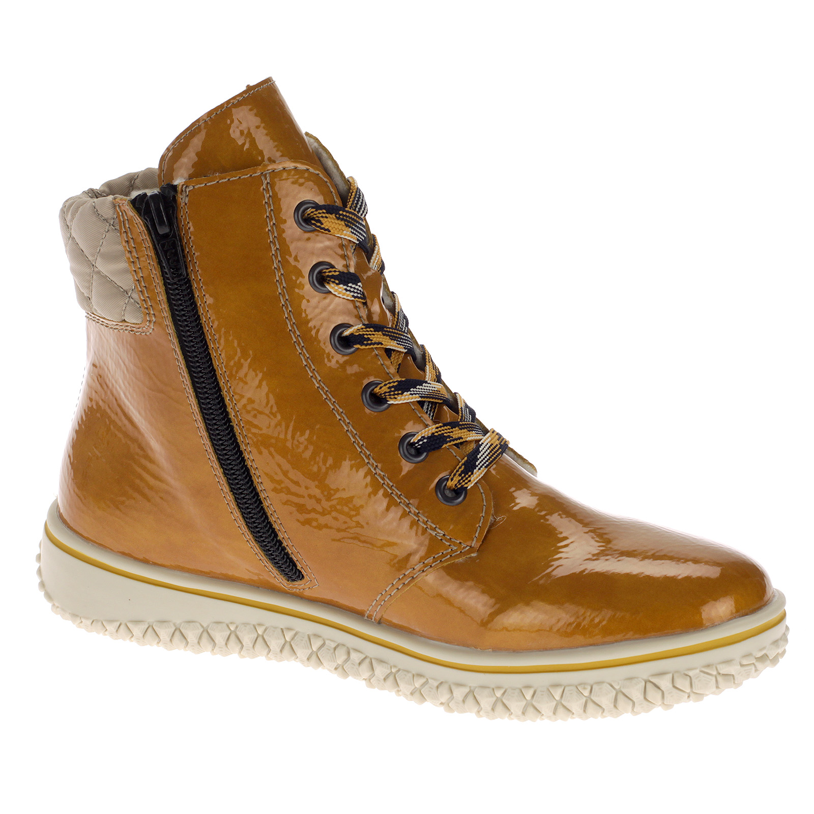 Rieker Damen Stiefeletten Schnür-Boots Booty Gefütterte Winterschuhe Gelb Z4206-68 Rieker Damen Stiefeletten Schnür-Boots Booty Gefütterte Winterschuhe Gelb Z4206-68