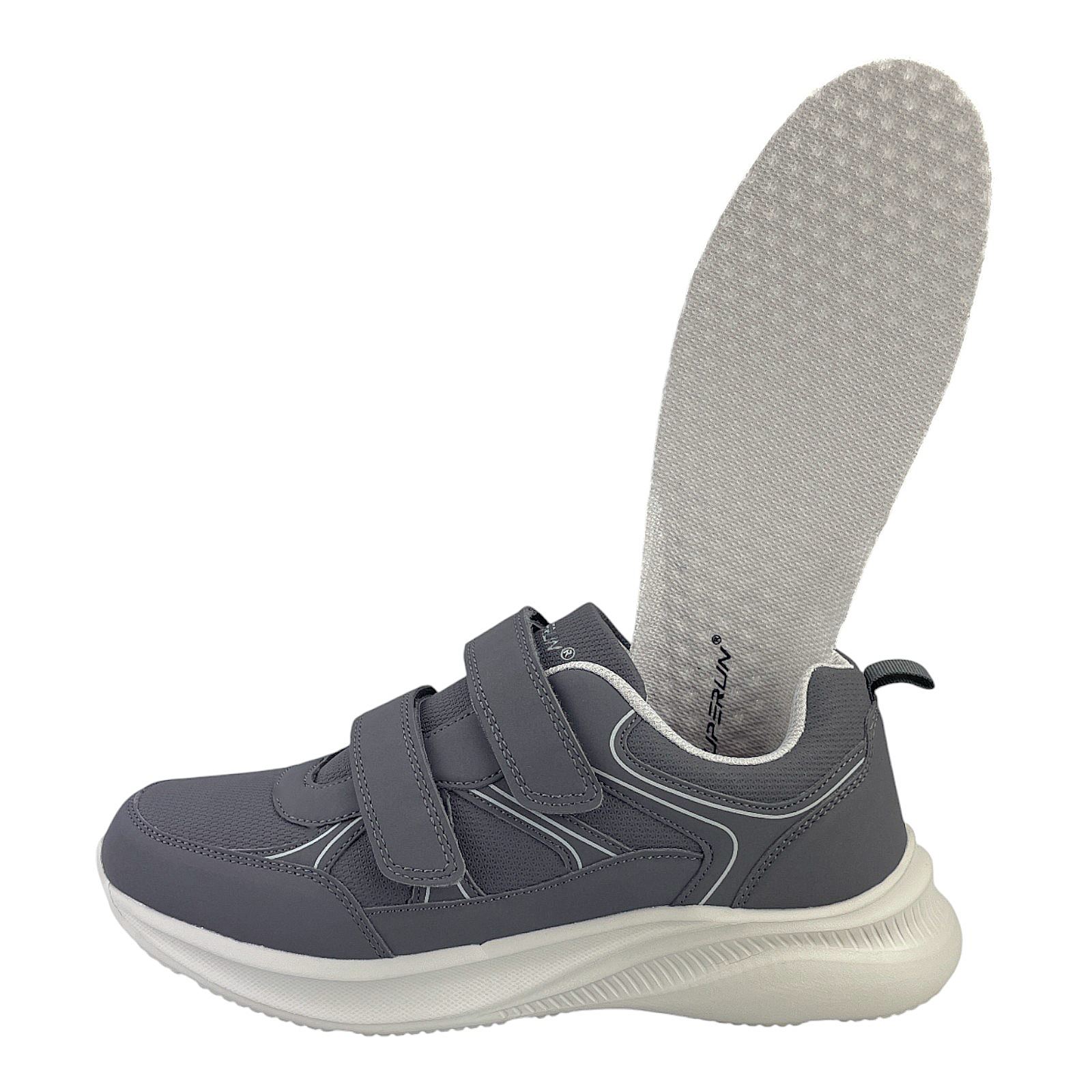 Herren Sneaker Klettverschluss Sportschuhe Freizeitschuhe Leicht Turnschuhe Neu Grau 45