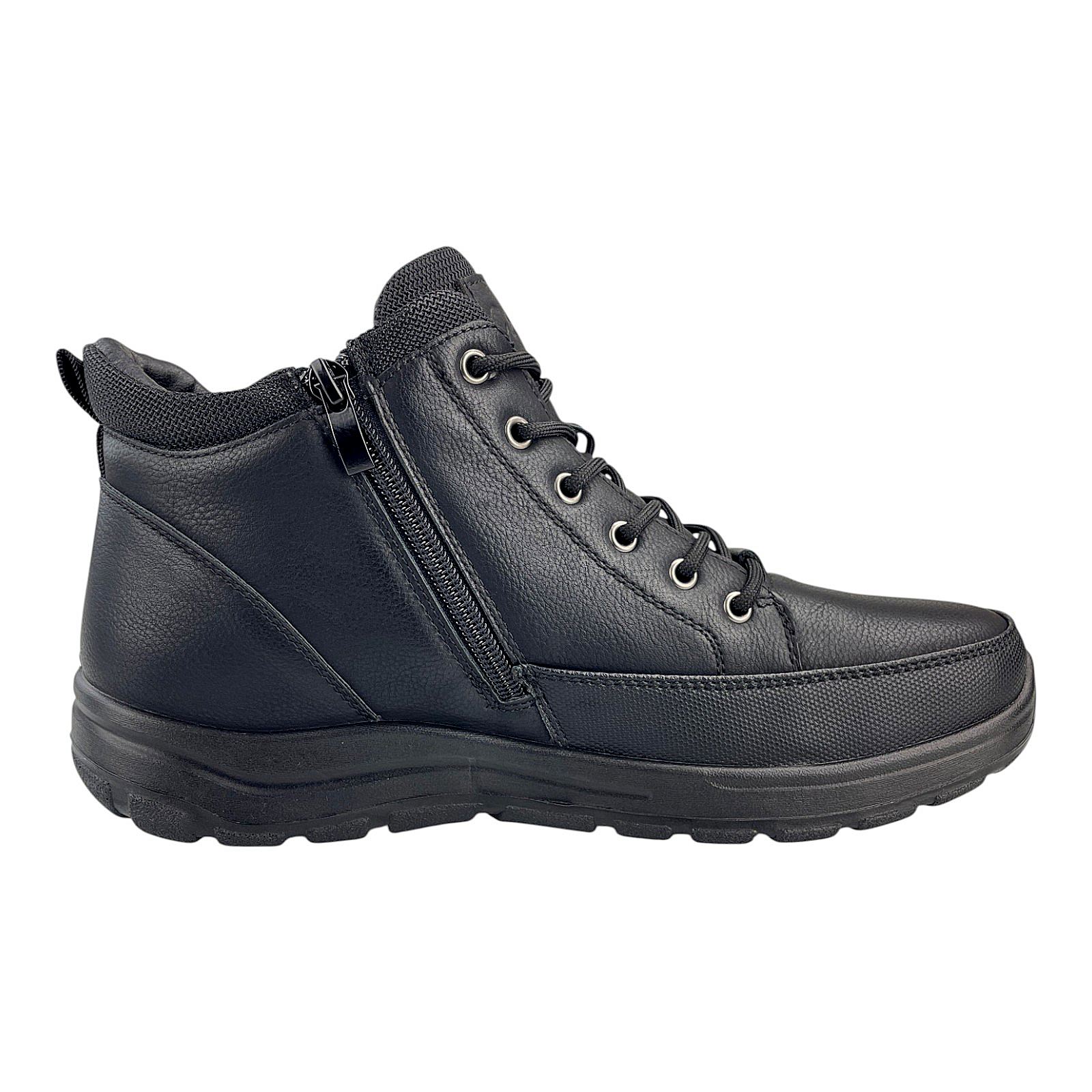 Herren Schnürer Halbschuhe Leder-Optik Reißverschluss Freizeitschuhe Kunstleder 