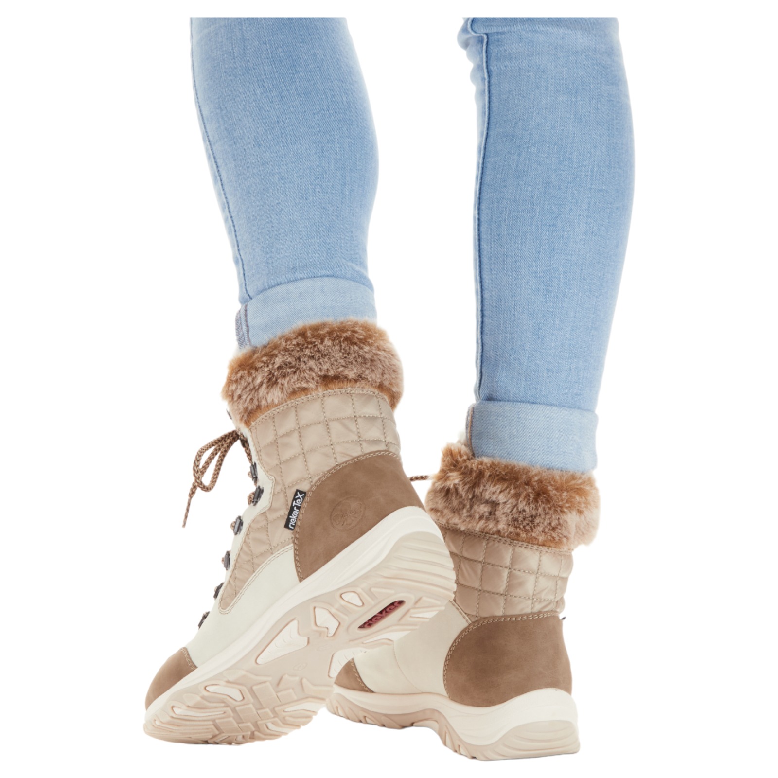 Rieker Damen Stiefeletten in Beige Braun Rieker Damen Stiefeletten in Beige Braun